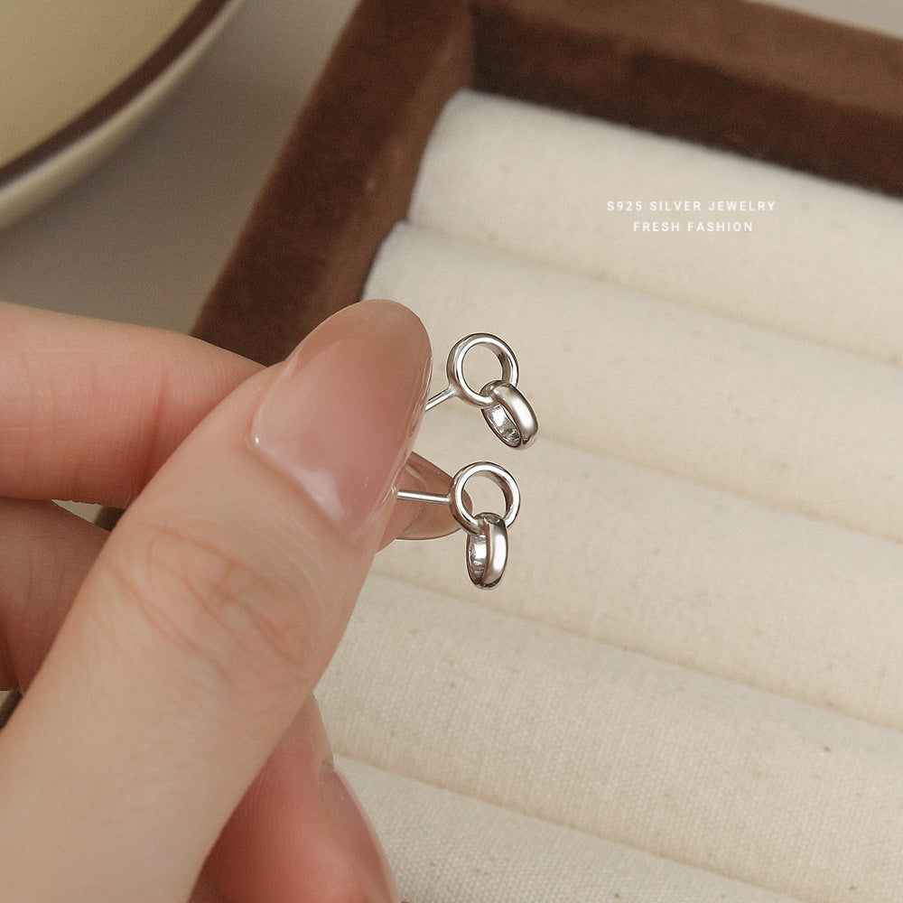 C廠 韓國韓版 雙環扣S925純銀耳環 批發 折扣@洽客服 26.04.W4「E6250」