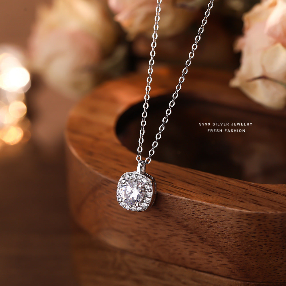 C廠 韓國韓版滿天星方糖 S999純銀項鍊 批發 折扣@洽客服 25.12.W4「A4791」