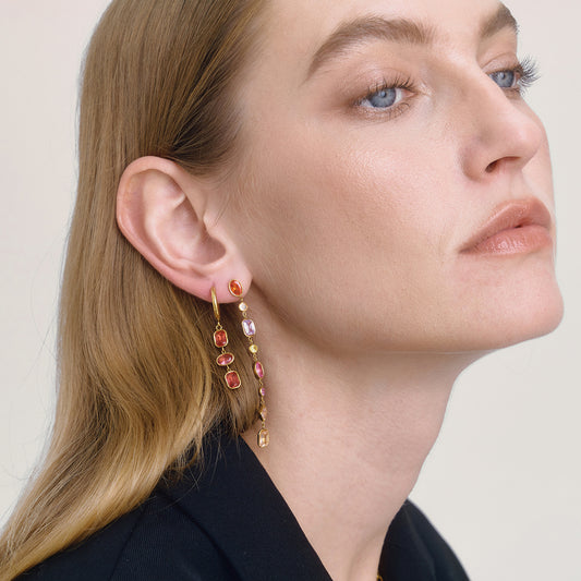 B廠 歐美款彩色鋯石流蘇鈦鋼鍍18K金耳環批發 折扣@洽客服 26.03.W2「JDE0312200-CR JDE0312200-WT」