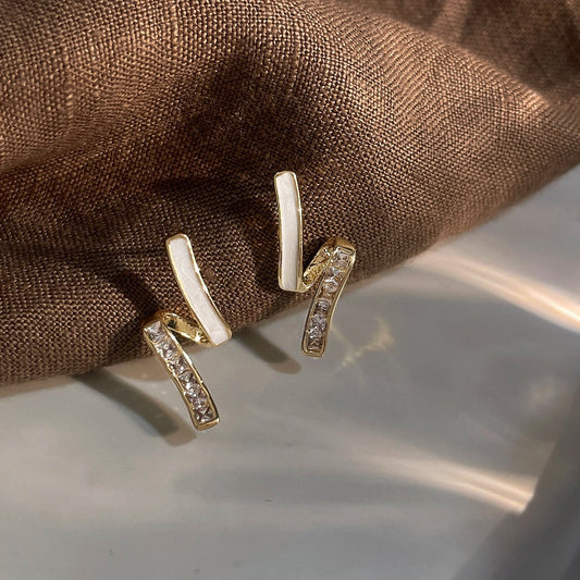 A2廠 日韓款高級感幾何鋯石銀針耳環 批發 折扣@洽客服 25.12.W1「240」