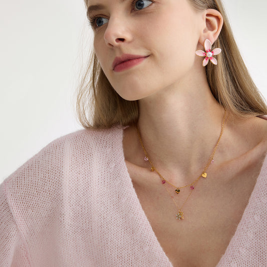 B廠 歐美款 EVELYN 水鑽瓢蟲鈦鋼鍍18K金項鍊 批發 折扣@洽客服 25.12.W1「JDN0309004,JDN0205026,JDNW2408012-S」