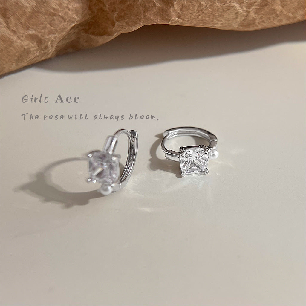 A廠 日韓款方糖鋯石/十字架銀針耳環批發 折扣@洽客服 26.04.W3「5045-5046」