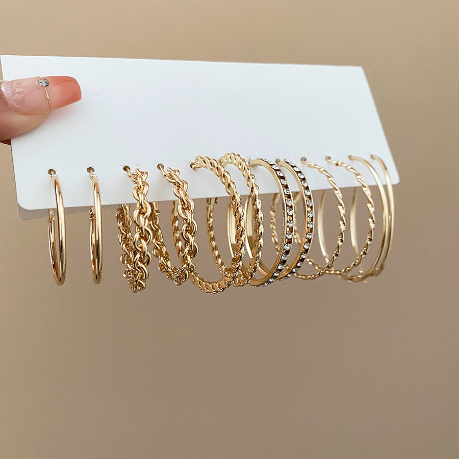 A2廠 鈦鋼｜【限量超值套組】時尚鑲鑽圓耳圈 批發 折扣@洽客服 26.01.W3「HE29686」