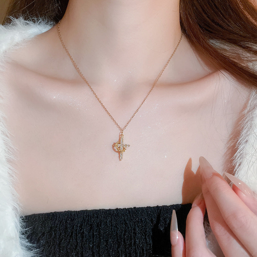 A2廠 韓國韓版鋯石十字架吊墜項鍊 批發 折扣@洽客服 25.10.W5「TN136」