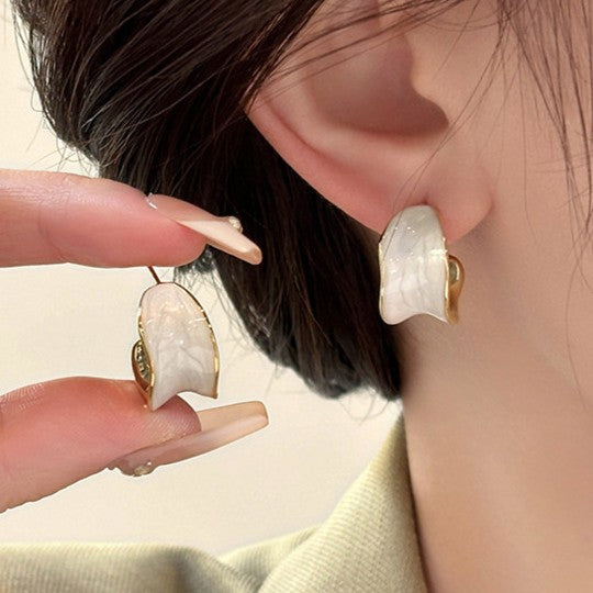 A2廠 韓國韓版滴油C形凹面電鍍18K真金銀針耳環 批發 折扣@洽客服 25.10.W5「WE4871」