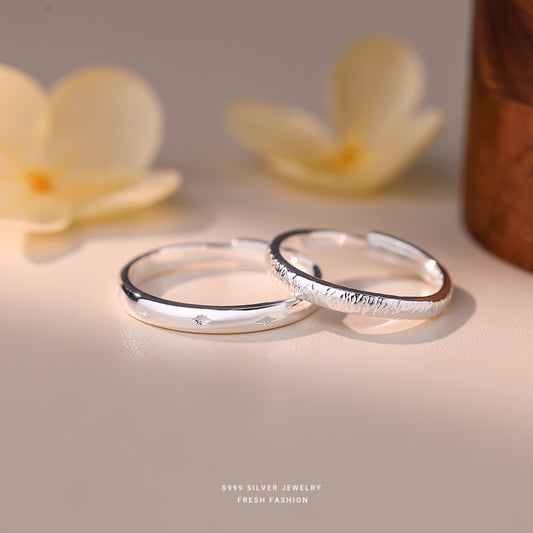 C廠 韓國韓版滿天星情侶S999純銀戒指 批發 折扣@洽客服 25.12.W1「K2429 K2430」