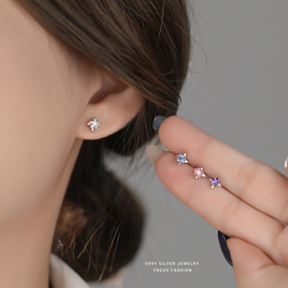 C廠 韓國韓版彩色糖果風星星S999純銀耳環 批發 折扣@洽客服 25.11.W1「E5729」