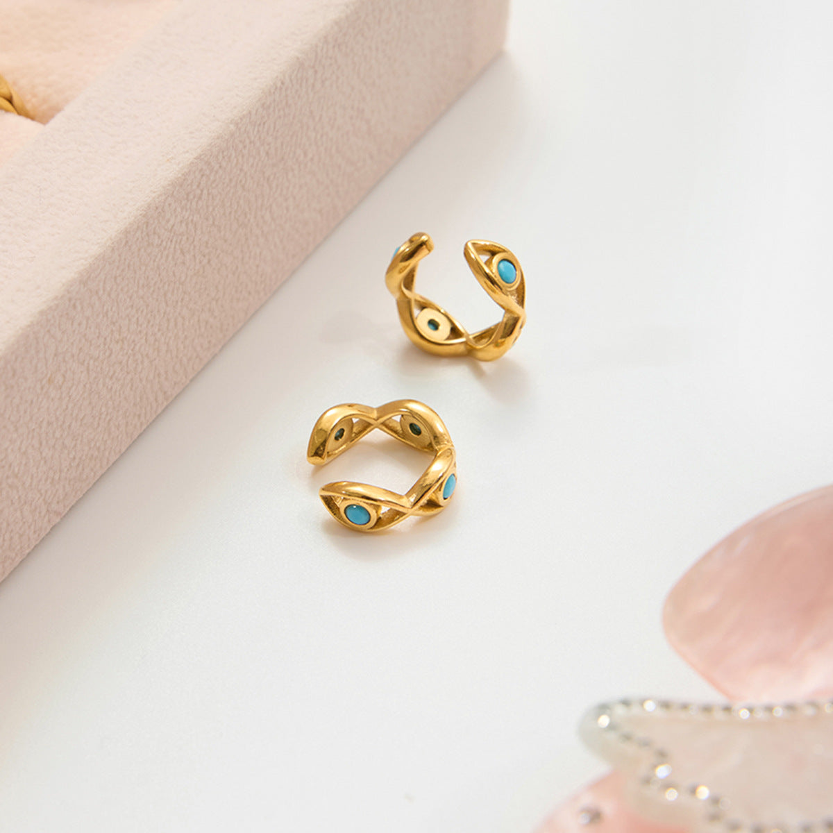 B廠 歐美款 GRACE 鈦鋼鍍18K金耳骨夾 批發 折扣@洽客服 25.11.W2  「JDE0307070」