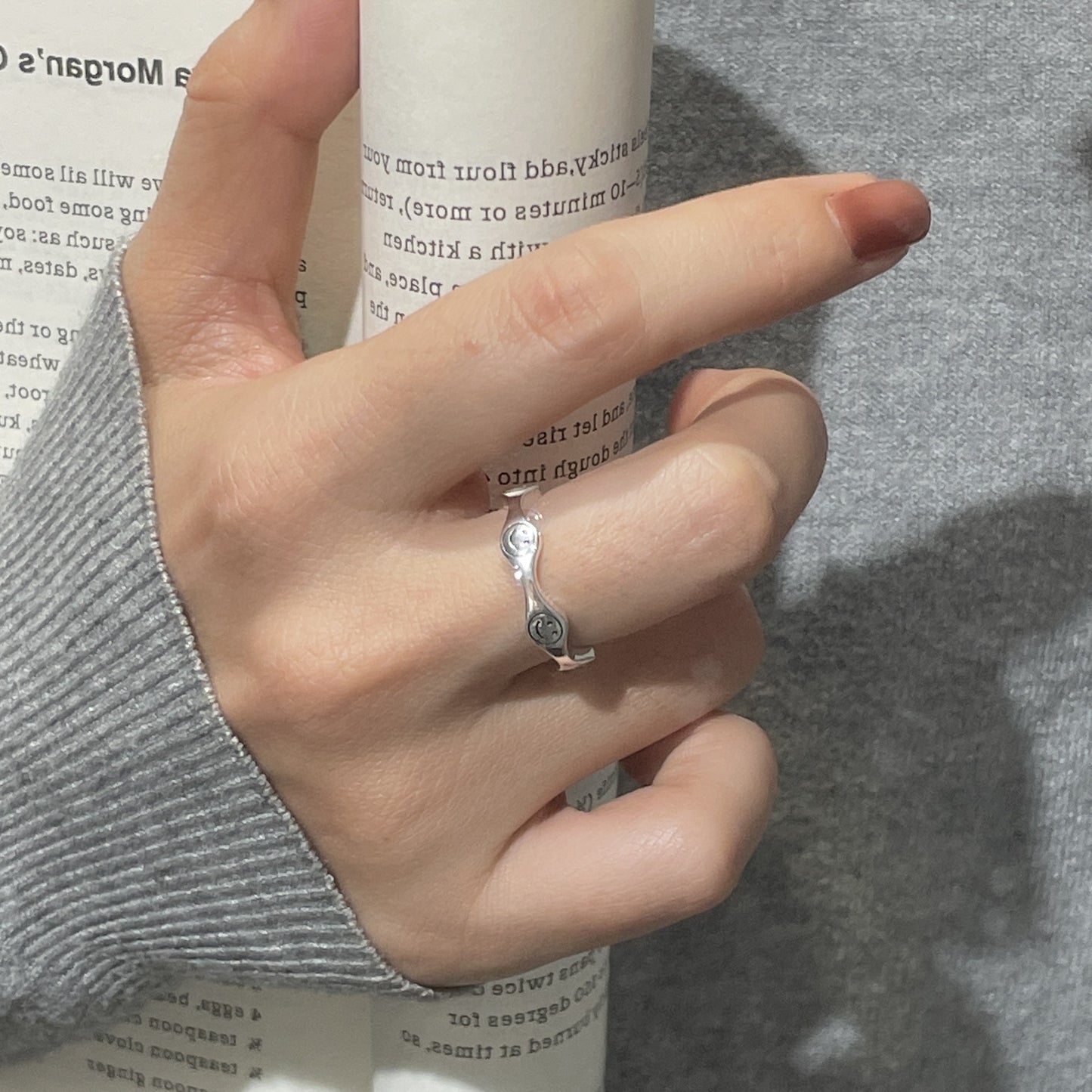 C2廠 韓國韓版波浪笑臉S925純銀戒指 批發 折扣@洽客服 26.01.W1「SR1265」