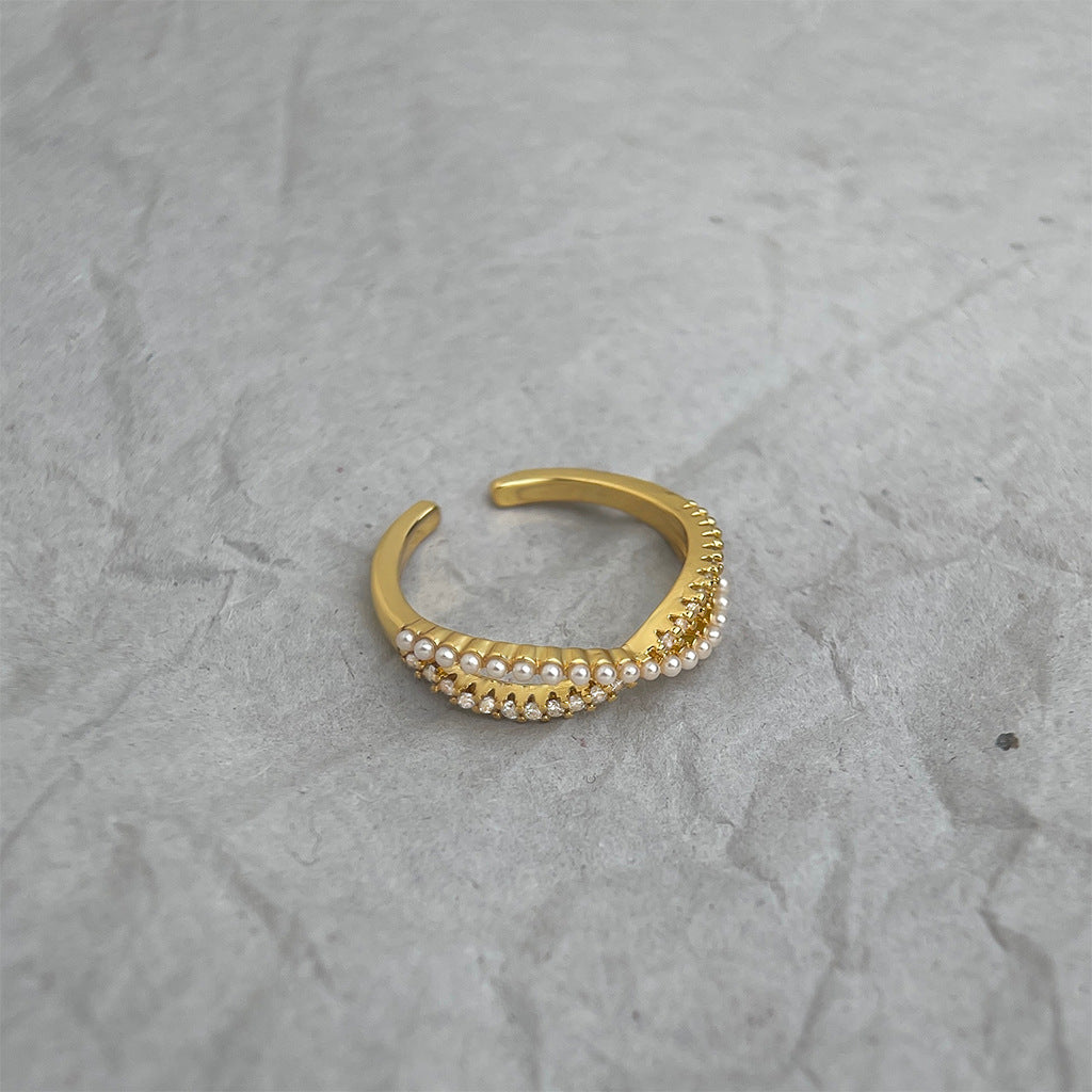 A廠 日韓款 鍍真金鋯石珍珠戒指 批發 折扣@洽客服 25.10.W5「2692」