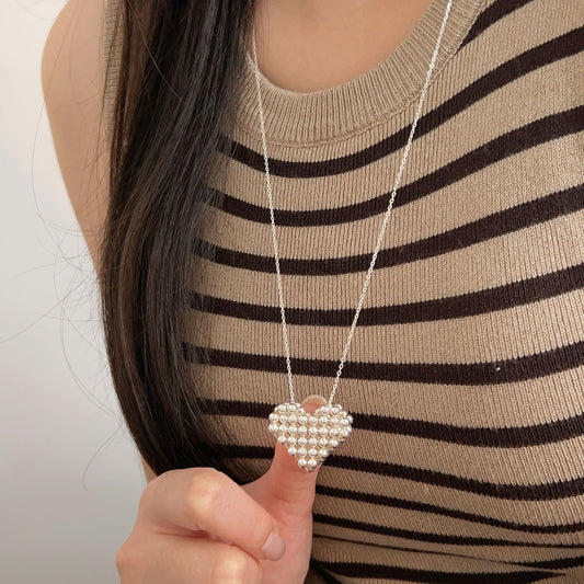 C3廠 韓版重工編製愛心S925純銀項鍊 批發 折扣@洽客服 25/11.W4「HXL365」