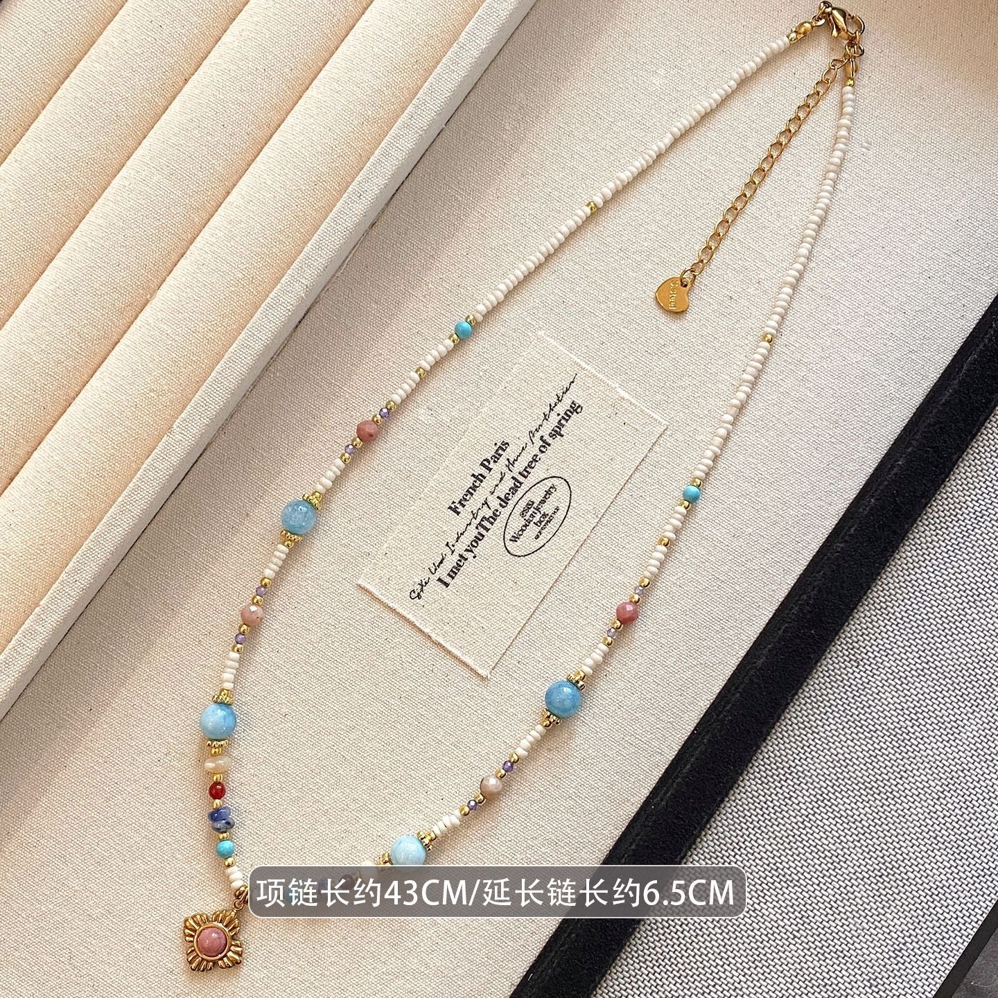 A2廠 韓國韓版鈦鋼石頭水晶串珠項鍊 批發 折扣@洽客服 25.11.W3「WN1496」