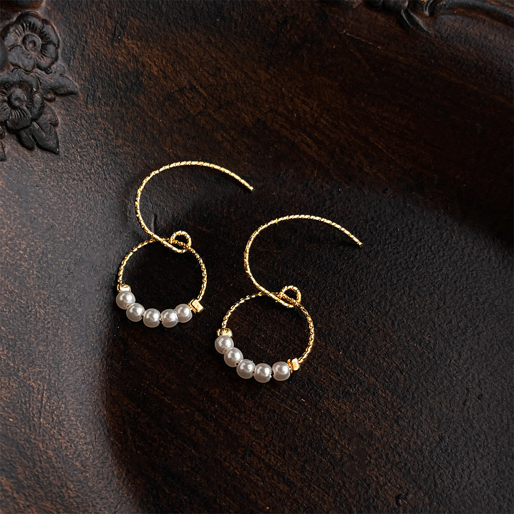 A廠 日韓款 小香風環珍珠銀針耳環 批發 折扣@洽客服 25.10.W5「6782」