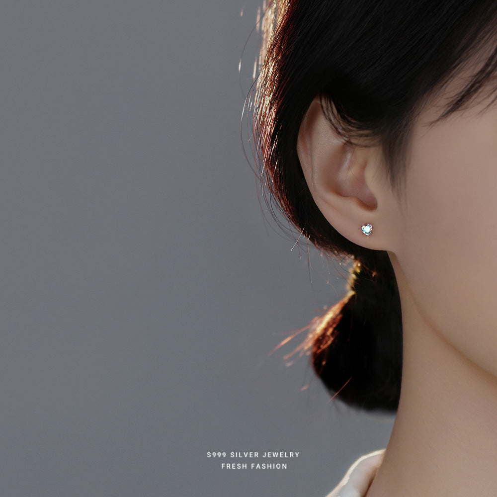 C廠 韓國韓版幻彩鋯石愛心S999足純銀耳環 批發 折扣@洽客服 25.10.W3「E3365」