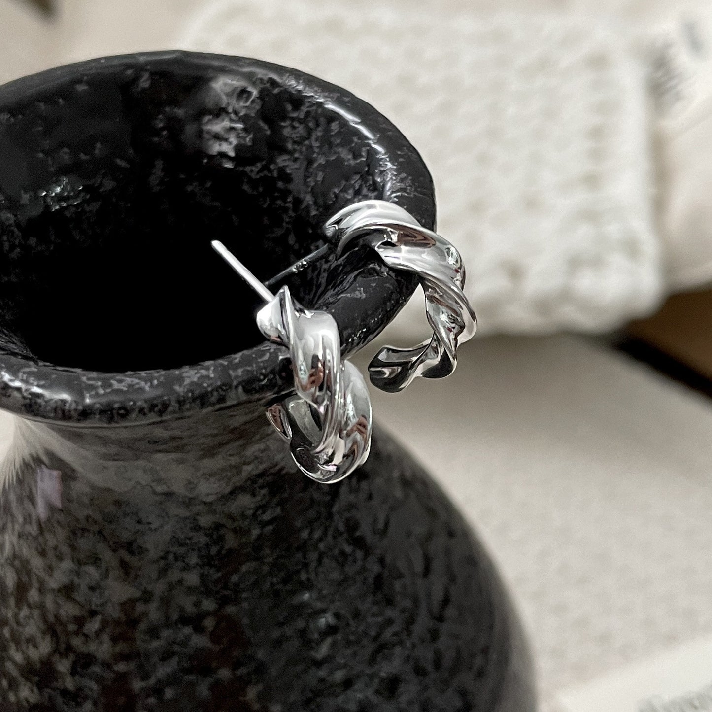 C2廠 韓國韓版麻花重工S925純銀耳環 批發 折扣@洽客服 25.10.W5「SE2498」