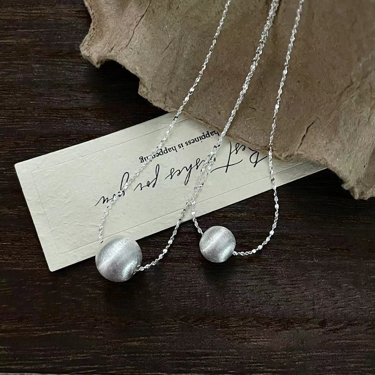 C2廠 韓國韓版磨砂原子S925純銀項鍊 批發 折扣@洽客服 25.11.W3「SN3421」