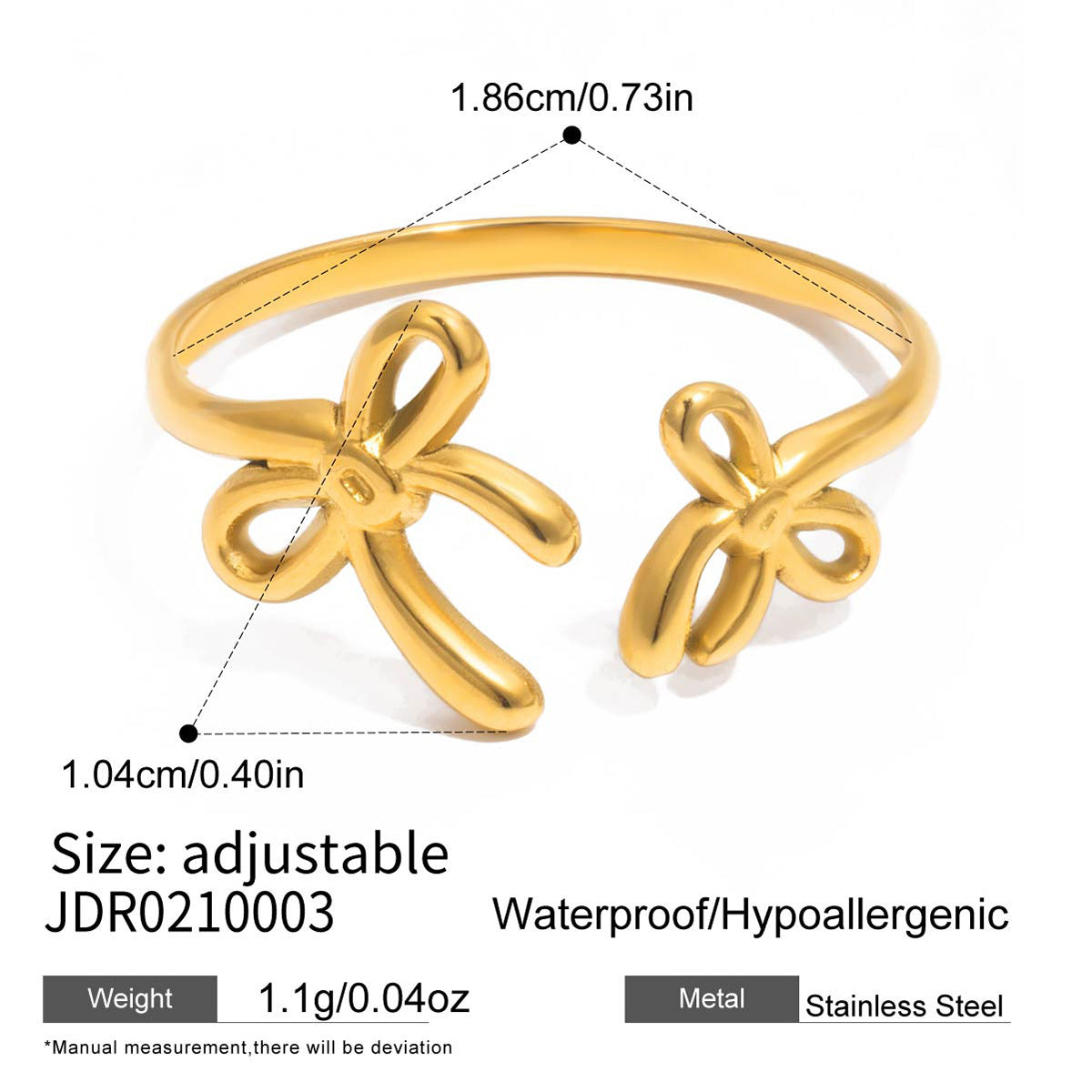 B廠 歐美款EMMA 開口鈦鋼電鍍18K金鈦鋼鍍18K金戒指 批發 折扣@洽客服 25.12.W3「JDR0210003」