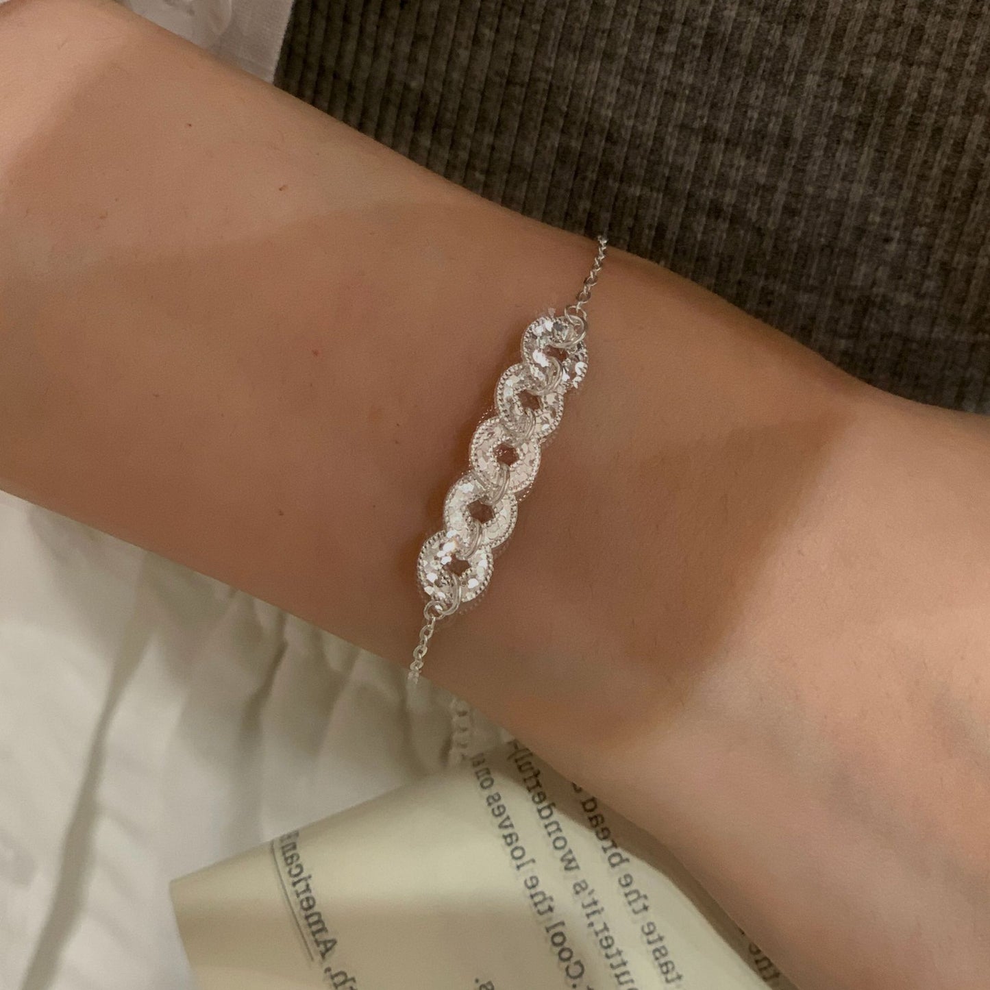 C2廠 韓國韓版閃光銅錢S925純銀手鍊 批發 折扣@洽客服 25.11.W3「SB4160」