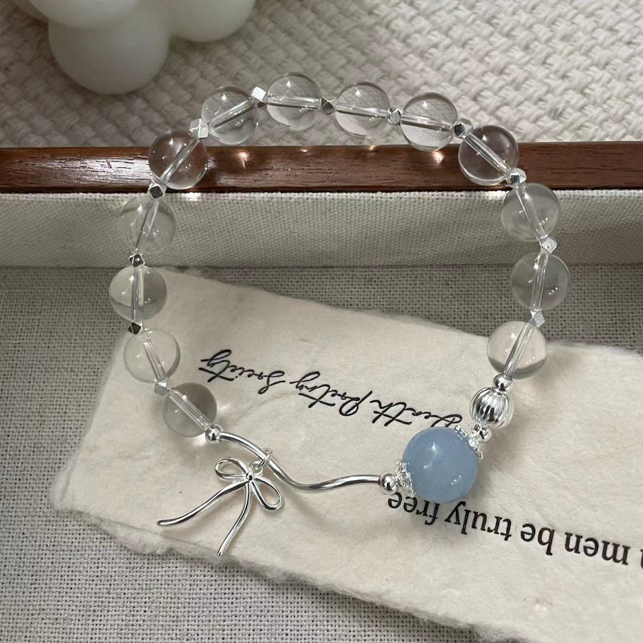 C2廠 韓國韓版海藍寶白水晶S925純銀手鍊 批發 折扣@洽客服 25.11.W1「SB4154」