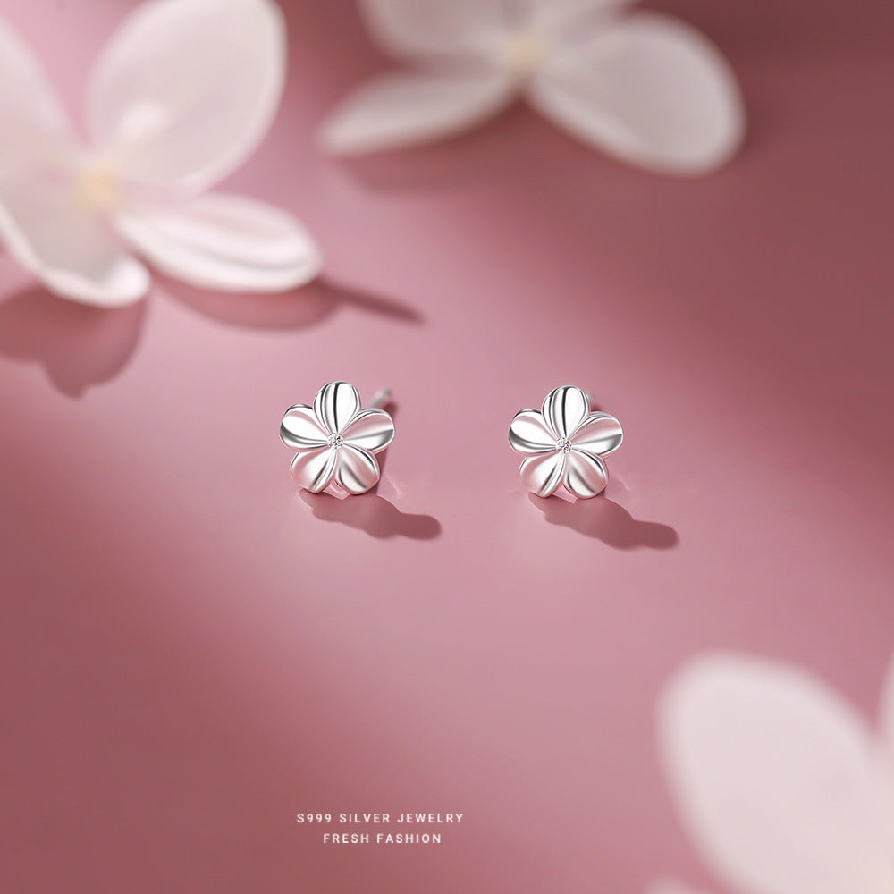 C廠 韓國韓版光面梔子花S999純銀耳環 批發 折扣@洽客服 25.11.26「F6481」