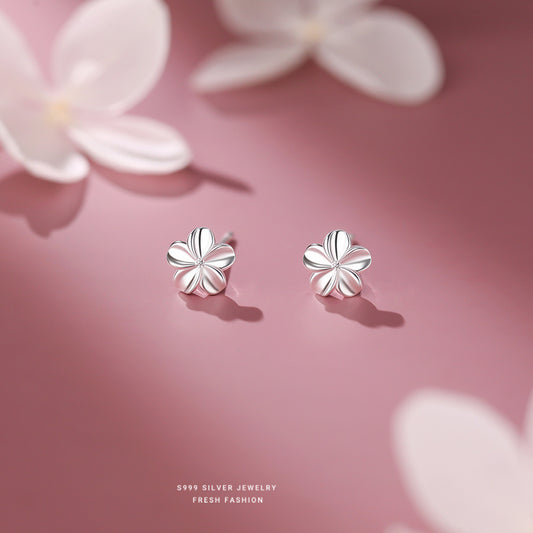 C廠 韓國韓版光面梔子花S999純銀耳環 批發 折扣@洽客服 25.11.26「F6481」