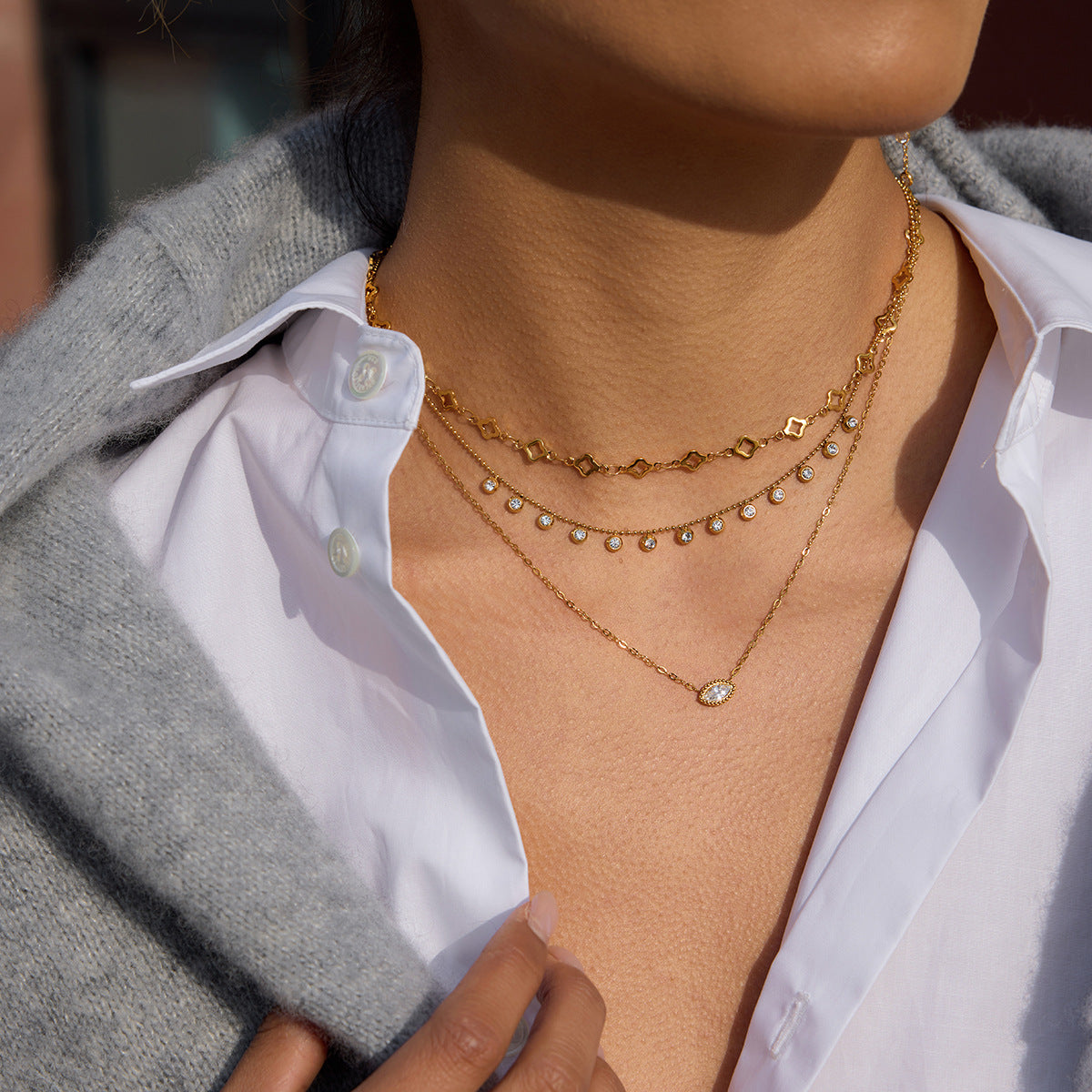 B廠 鈦鋼鍍18K金｜ 馬眼鋯石項鍊 批發 折扣@洽客服 26.01.W2「JDN0210010   JDN0210011」