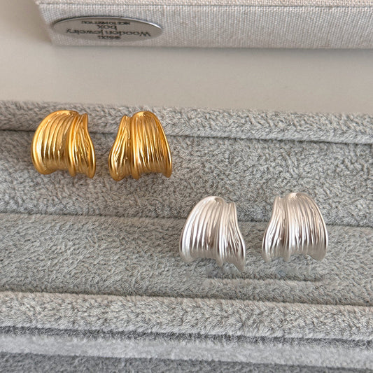 A2廠 韓國韓版拉絲C型金屬銀針耳環 批發 折扣@洽客服 25.12.W4「HE29765」