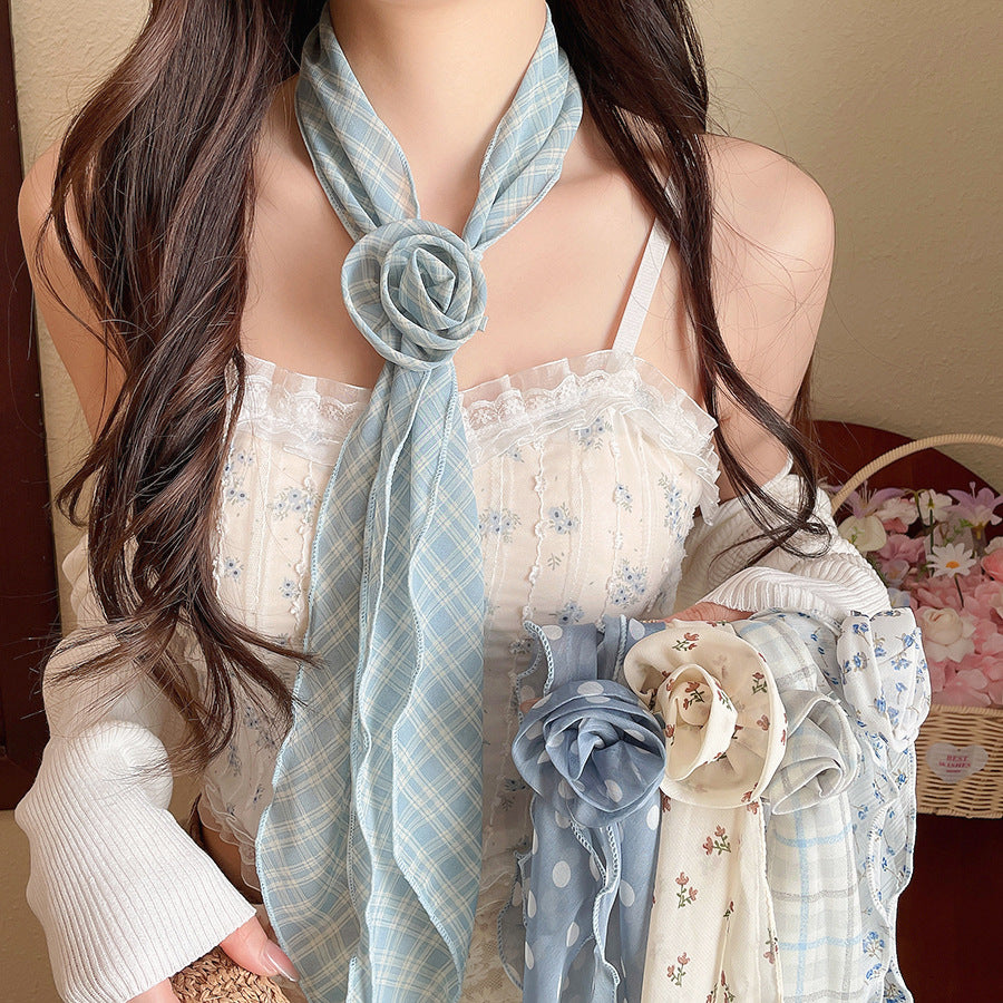 D廠 韓系田園風長條雪紡絲巾批發 折扣@洽客服 26.09.W4「HN13470」