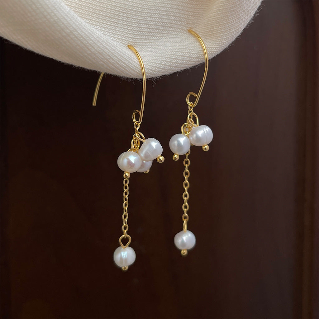 A廠 銅｜日韓款輕奢風流蘇淡水珍珠銀針耳環 批發 折扣@洽客服 26.02.W3「6499」