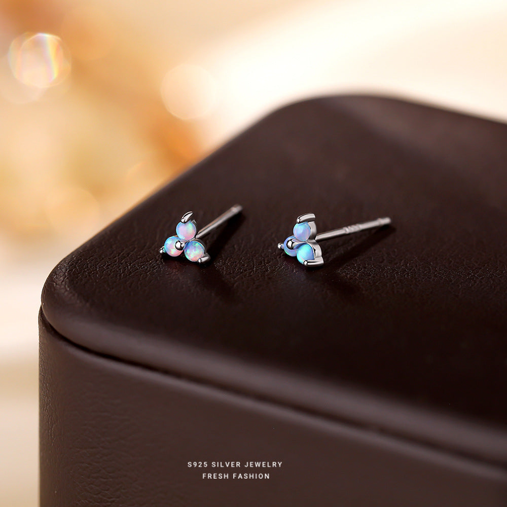 C廠 韓國韓版炫彩三瓣花S925純銀耳環 批發 折扣@洽客服 24.11.W2「E5769」