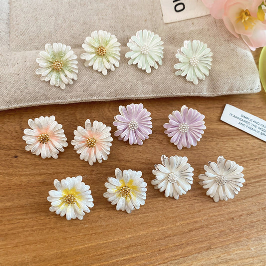 A2廠 韓國韓版小雛菊滴油銀針耳環批發 折扣@洽客服 26.03.W4「HE31346」