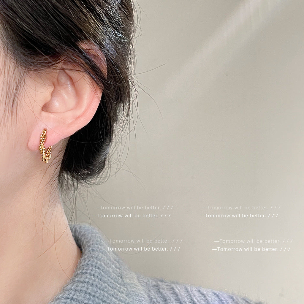 A廠 日韓極簡風麻花扭圈銅鍍14k銀針耳環 批發 折扣@洽客服 25.12.W3「3629-3630」