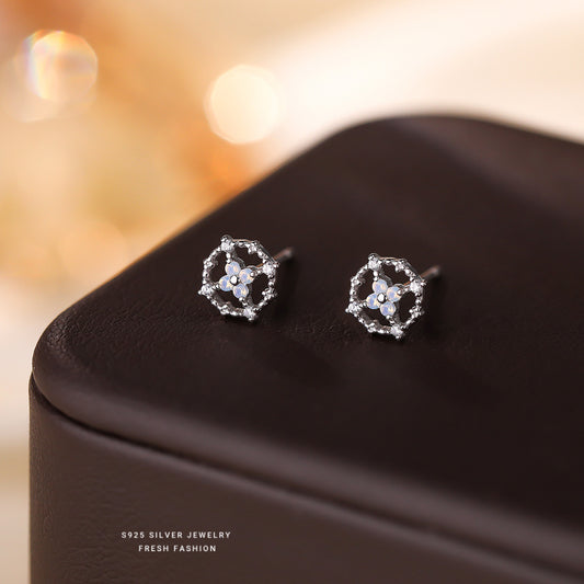 C廠 韓國韓版十字圓圈S925純銀耳環 批發 折扣@洽客服 24.11.W2「E5768」