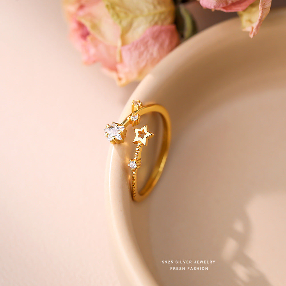 C廠 韓國韓版五角星鍍18K金S925純銀戒指 批發 折扣@洽客服 25.10.W5「K1060」