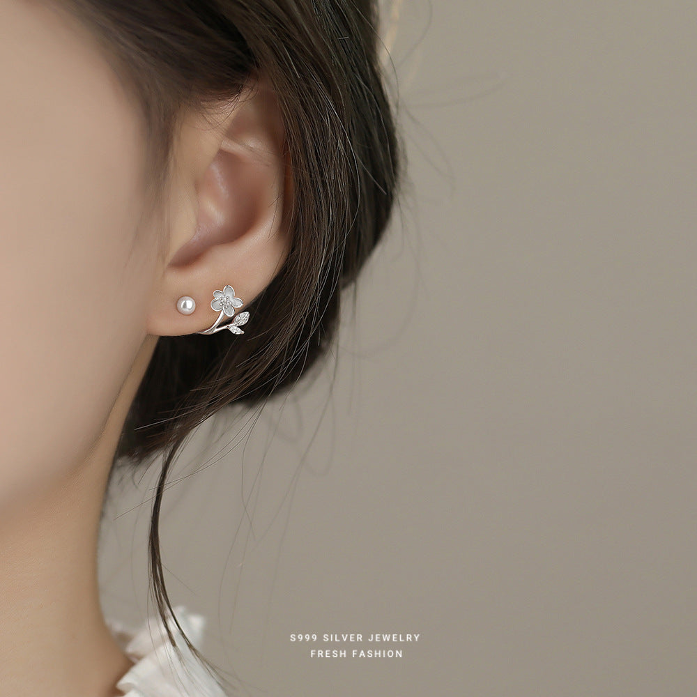 C廠 韓國韓版珍珠花朵S999純銀耳環 批發 折扣@洽客服 25.12. W2「E5866」