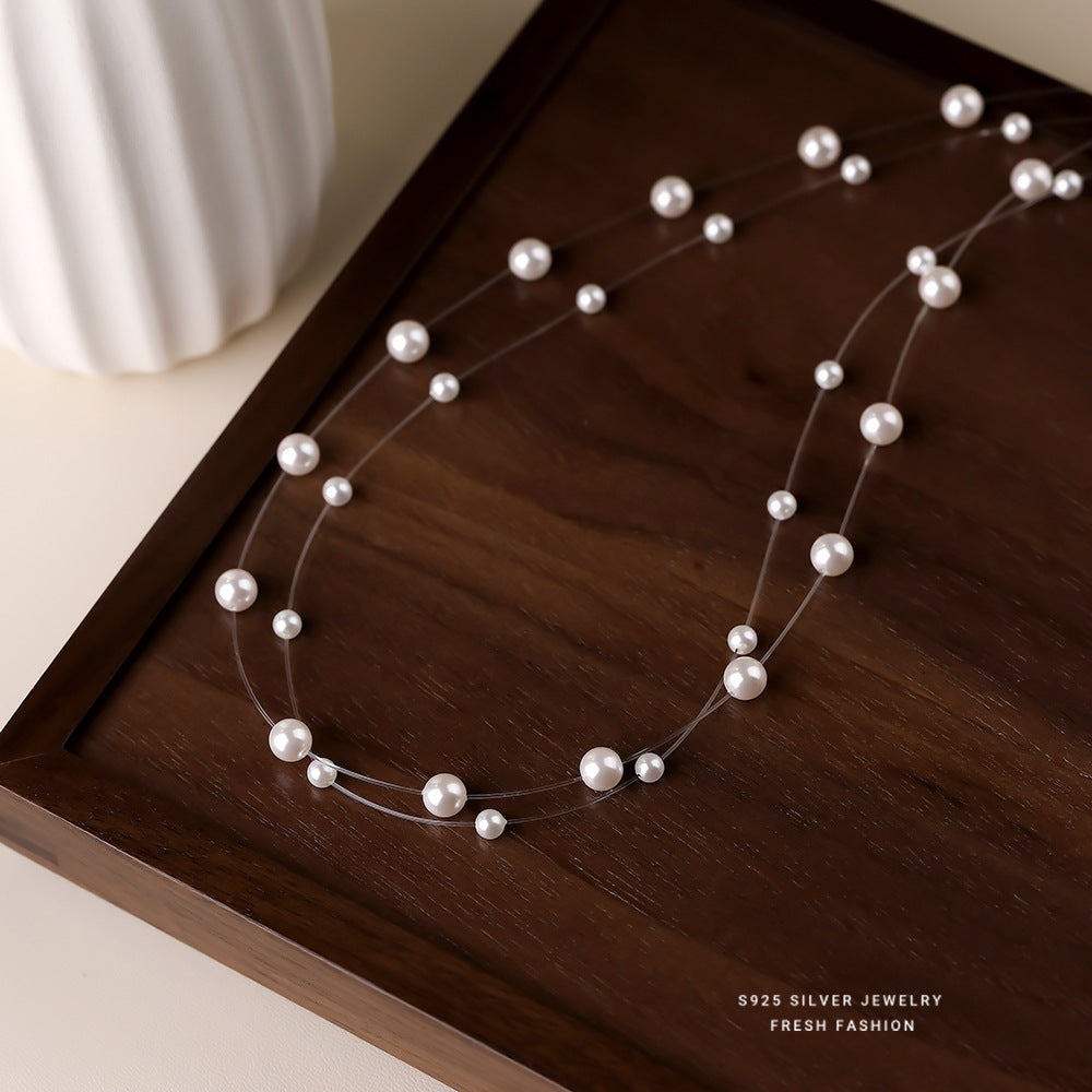 C廠 韓國韓版雙層魚線珍珠項鍊 批發 折扣@洽客服 25.11.W1「F6433」