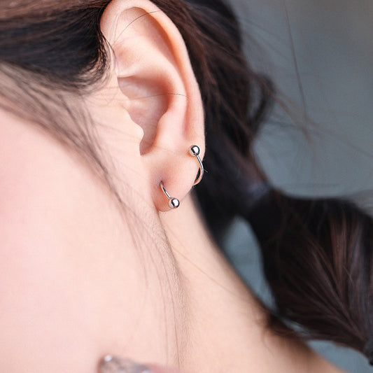 C廠 韓國韓版環繞光珠s925銀耳環批發 折扣@洽客服 26.03.W2「E2300」