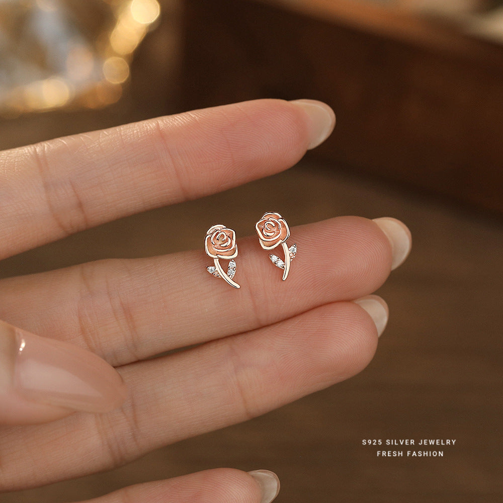 C廠 韓國韓版玫瑰花S925純銀耳環 批發 折扣@洽客服 25.12.W3「YE0233」
