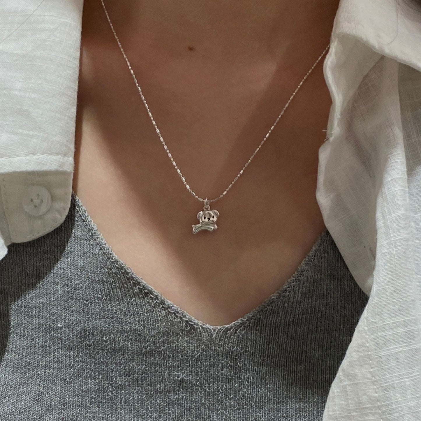 C2廠 韓國韓版小狗狗S925純銀項鍊 批發 折扣@洽客服 25.11.W1「SN3364」