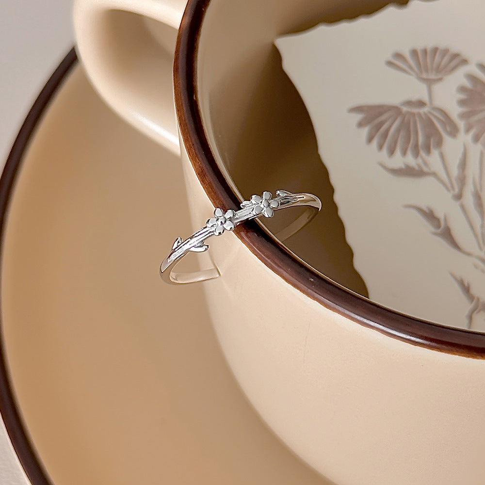 C廠 S999足銀｜韓國韓版浪漫小花戒指 26.02.W1「K2491」