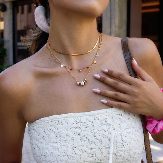 B廠 歐美款 SOFIA 鈦鋼鍍18K金項鍊 批發 折扣@洽客服 25.11.W2 「JDN0307021」