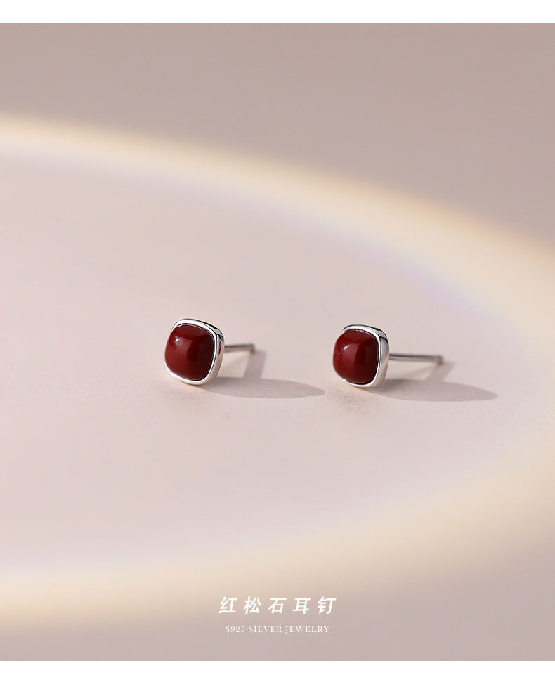 C廠 韓系南紅松石紅砂痣s925純銀耳環批發 折扣@洽客服 26.10.W4「E2615」