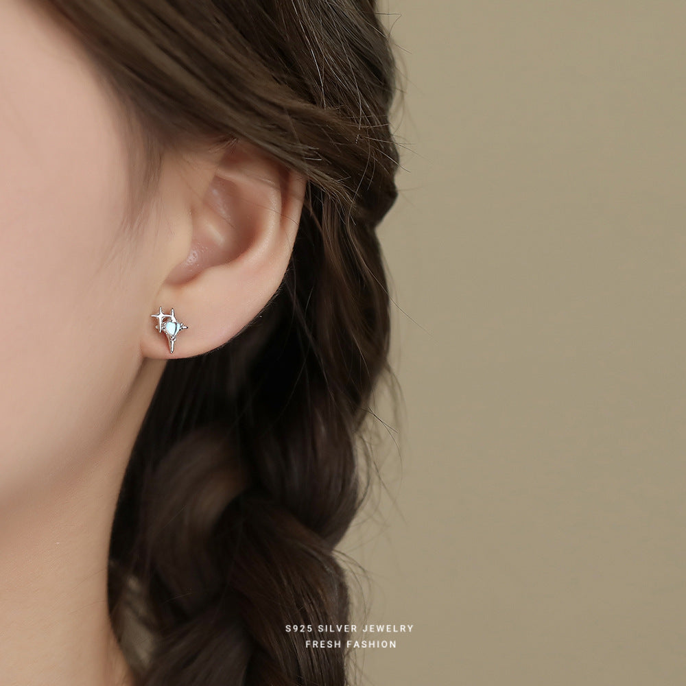 C廠 韓國韓版幻彩仿月光石S925純銀耳環 批發 折扣@洽客服 24.11.W2「E5774」