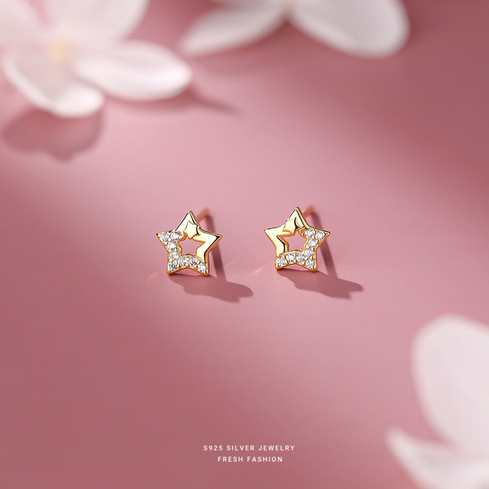 C廠 韓國韓版金閃閃星星S925純銀耳環 批發 折扣@洽客服 25.11.W3「E4331」
