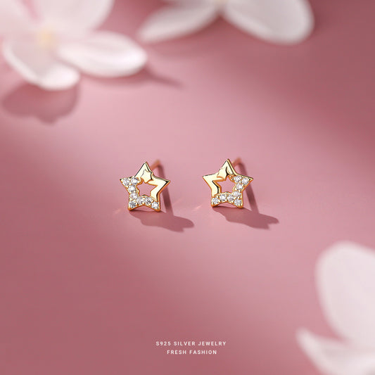 C廠 韓國韓版金閃閃星星S925純銀耳環 批發 折扣@洽客服 25.11.W3「E4331」