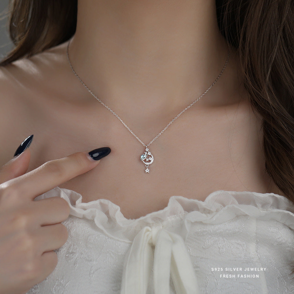 C廠 韓國韓版夢幻星河星月S925純銀項鍊 批發 折扣@洽客服 24.11.W2「A4599」