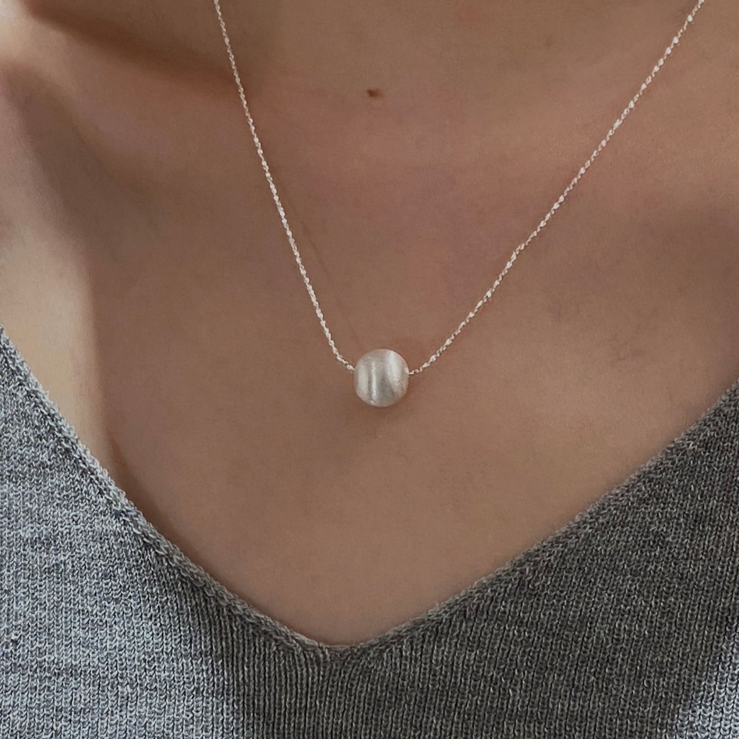 C2廠 韓國韓版磨砂原子S925純銀項鍊 批發 折扣@洽客服 25.11.W3「SN3421」