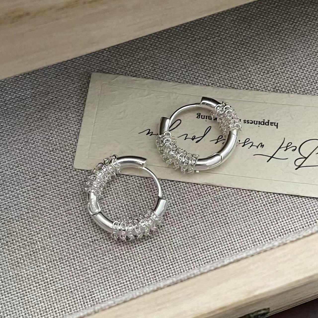 C2廠 韓國韓版復古編織S925純銀耳環 批發 折扣@洽客服 25.11.W3「SE2506」