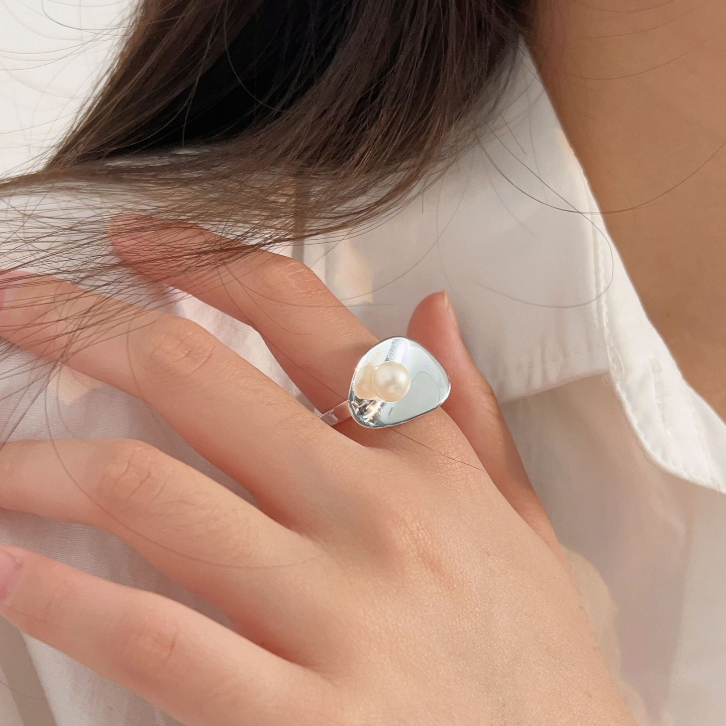 C3廠 韓國韓版橢圓形珍珠S925純銀戒指 批發 折扣@洽客服 25.12.W2「HJZ159」