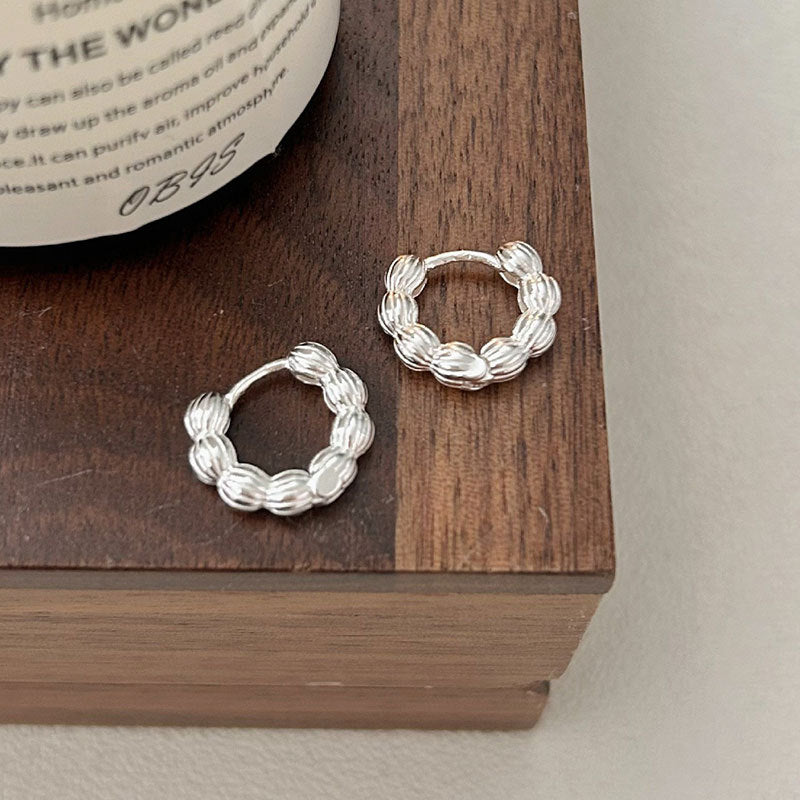 C3廠 韓版重工米粒珠S925純銀耳環 批發 折扣@洽客服 25/11.W4「es173」